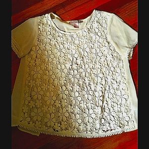 NWOT all lace front blouse w/ lining and open back